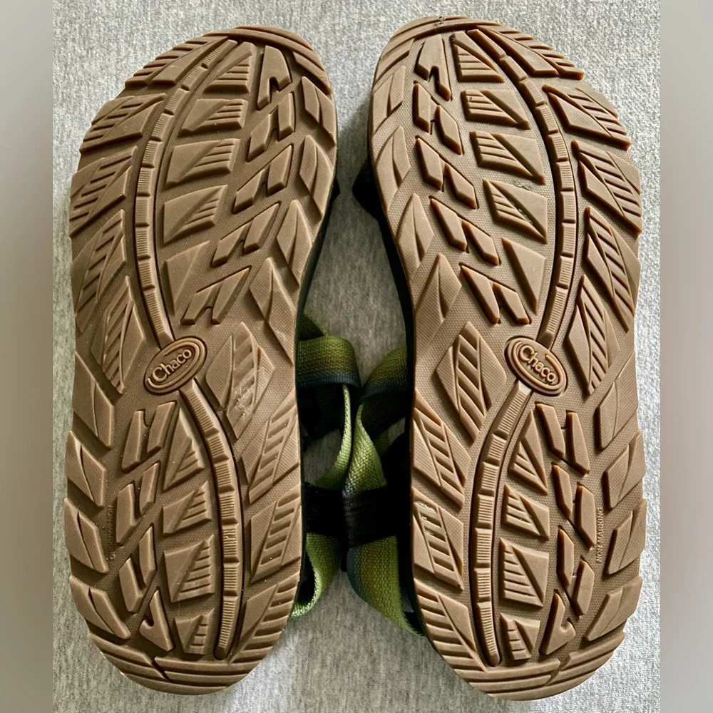 Chaco Men’s Size 13 Green Striped Strappy Sandals Adjustable Strap Outdoor